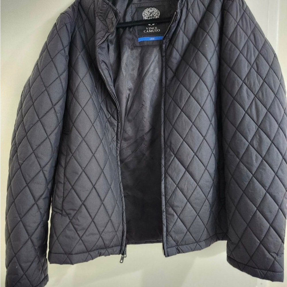 Vince Camuto Quilted Diamond-Pattern Jacket in Black